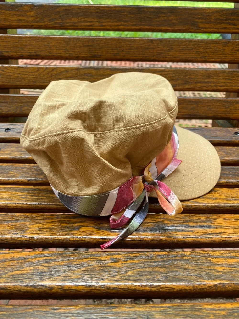 Ribbon & Bow 3 panel tan camp hat
